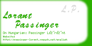 lorant passinger business card
